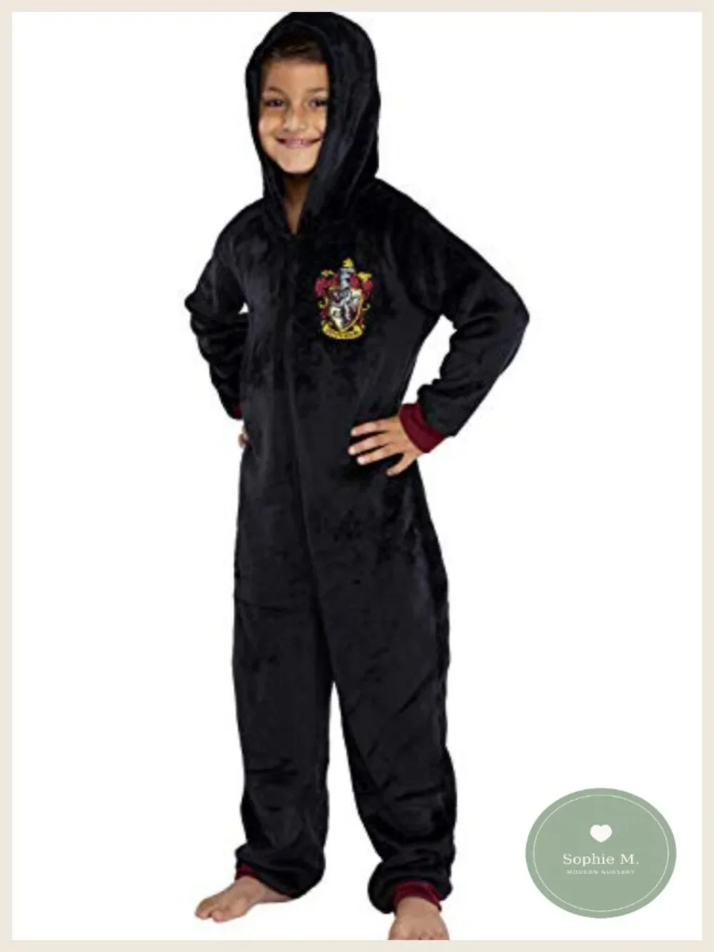Harry Potter Kids Hooded Fleece One-Piece Pajama Union Suit